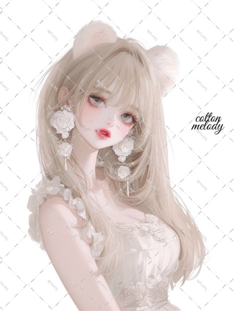 original sticker no.6262 人物ステッカー オリジナルステッカー 人物ステッカー 女の子ステッカー オリジナル人物ステッカー - 貼紙 - 紙 