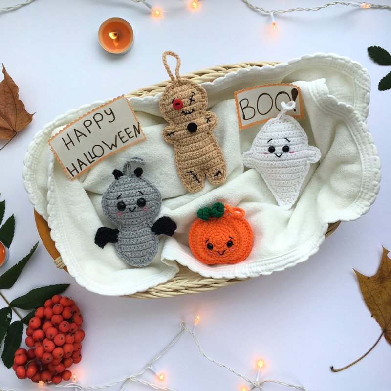 Digital Download - PDF | Crochet amigurumi pattern Halloween set stuffed toys - เย็บปัก/ถักทอ/ใยขนแกะ - งานปัก หลากหลายสี