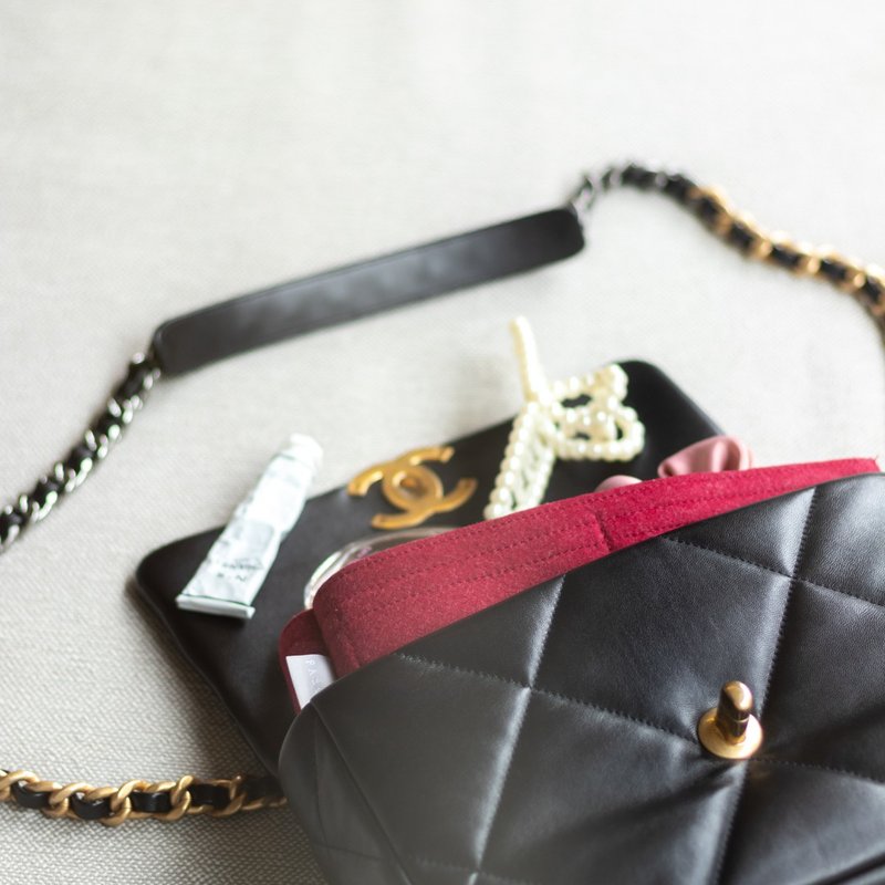 【香港製造|韓國絨布】手製內袋 | 收納袋 Chanel 19 Large 30cm - 化妝包/收納袋 - 其他材質 多色
