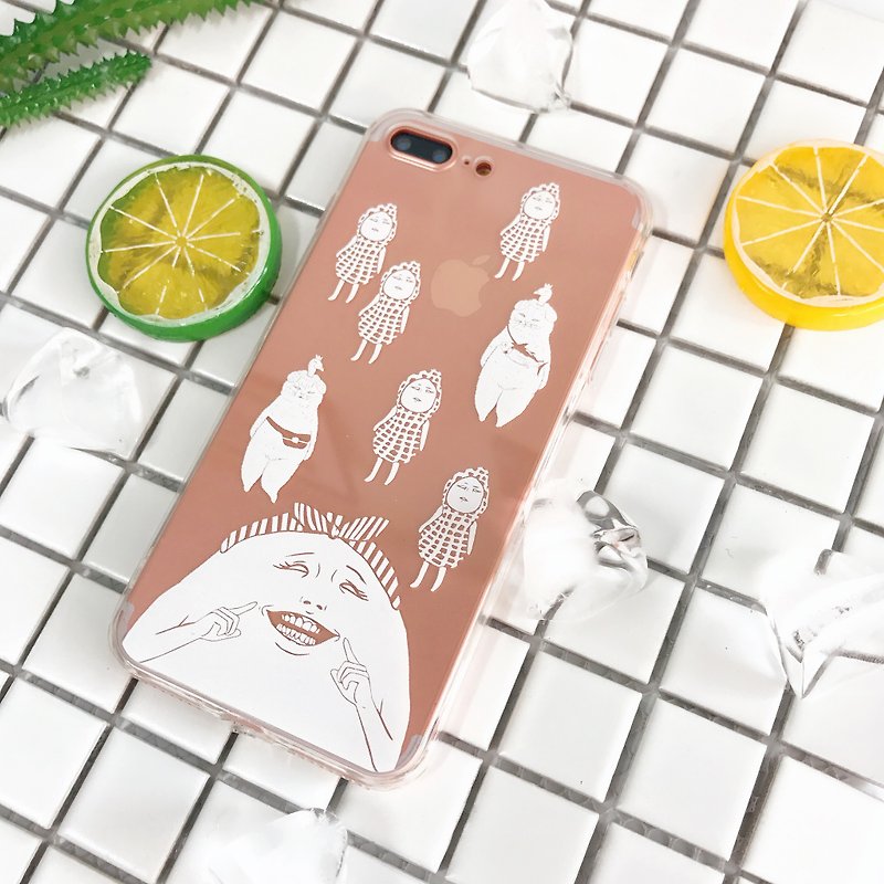 White printed eggheads - iPhone case - Phone Cases - Plastic Transparent