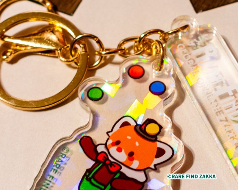 RFZOG アクリルキーホルダー The Fuzzy Tails Circus レッサーパンダ ジャグリング - キーホルダー・キーケース - アクリル グリーン