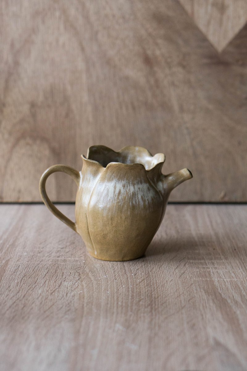 花型茶海 - 茶壺/茶杯/茶具 - 陶 黃色