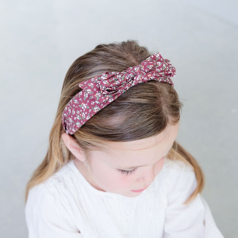 British Mimi & Lula_AW24_Magic Woodland- Brown small floral Alice hair tie - Baby Accessories - Polyester 