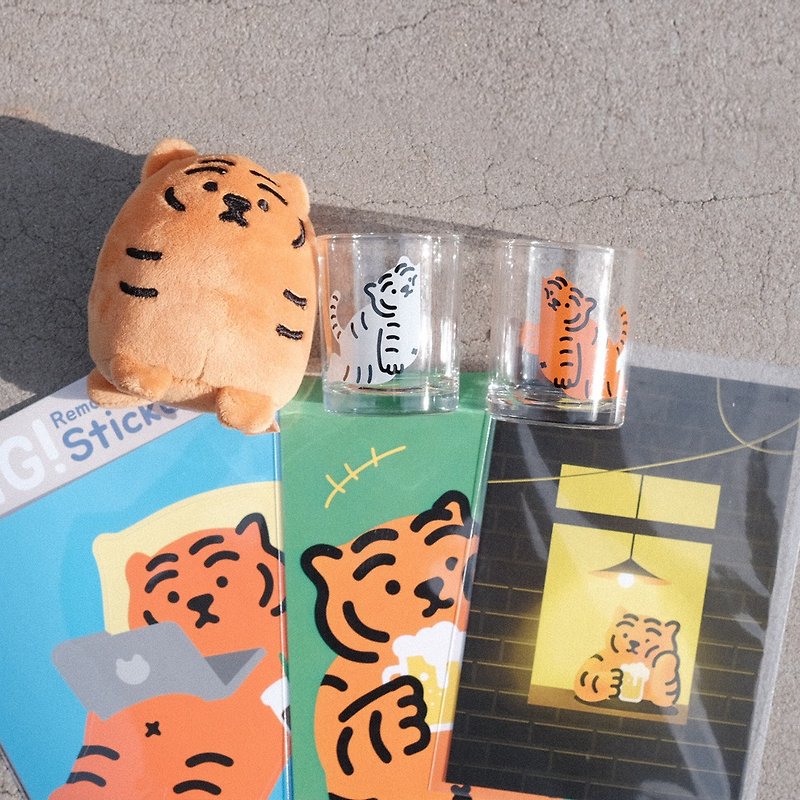 [Pinkoi Exclusive Combination] Lying Fat Tiger Shochu Wine Cup Healing and Relief Set - Other - Other Materials 