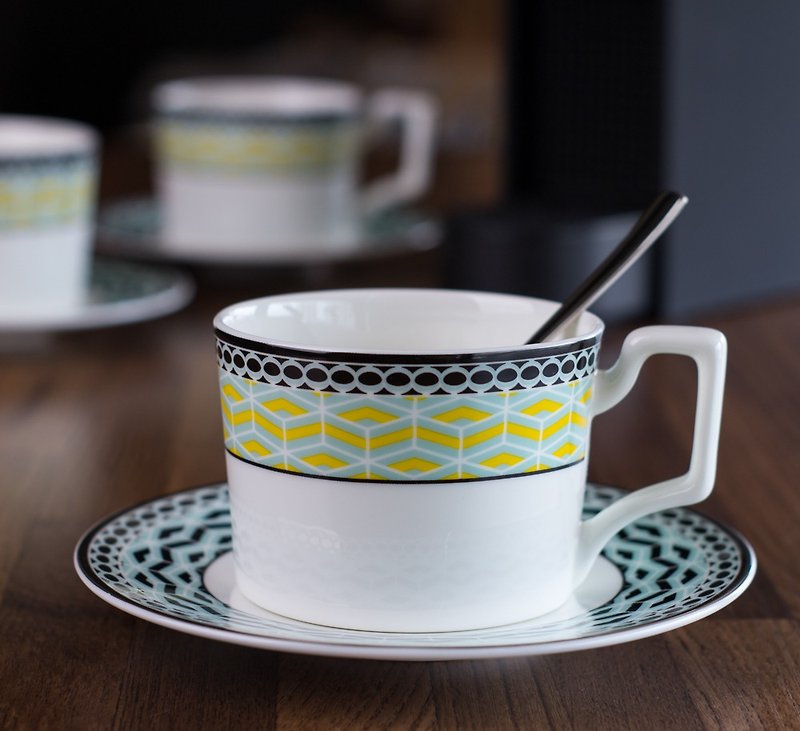 Warm spring bone china coffee cup set - Mugs - Porcelain Multicolor