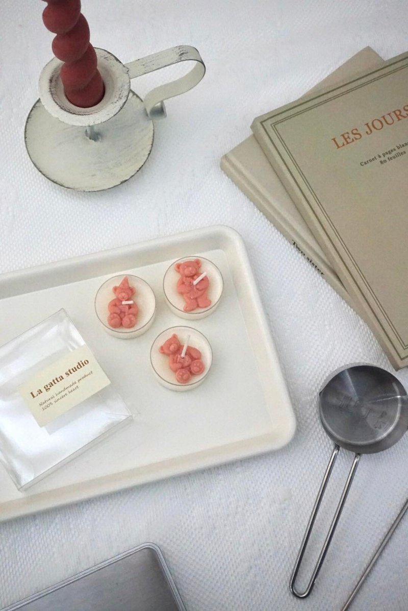 Pink Chocolate Bear Tea Wax(3 sets in 1) - Candles & Candle Holders - Wax 
