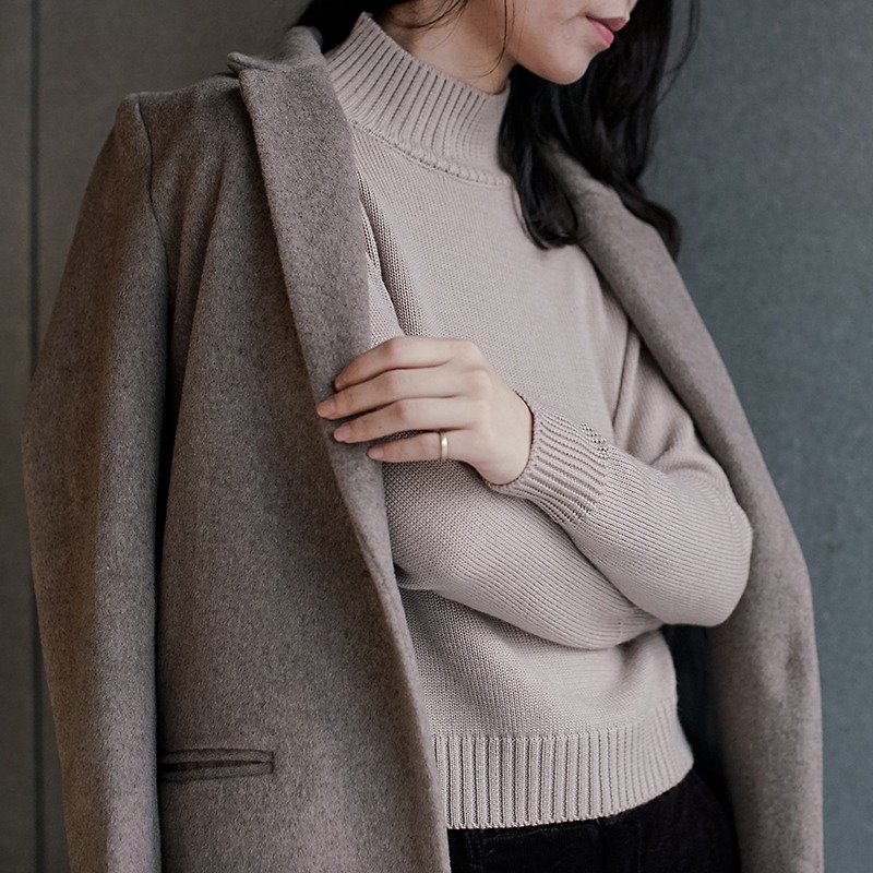 Tea beige retro cover meat small high collar wool sweater autumn and winter bottoming shirt Slim warm colored optional good you take the shirt I've been called get up! Trembling Select phobia I can not help you ~ | Fan Tata vitatha independent design w - Women's Sweaters - Wool Pink
