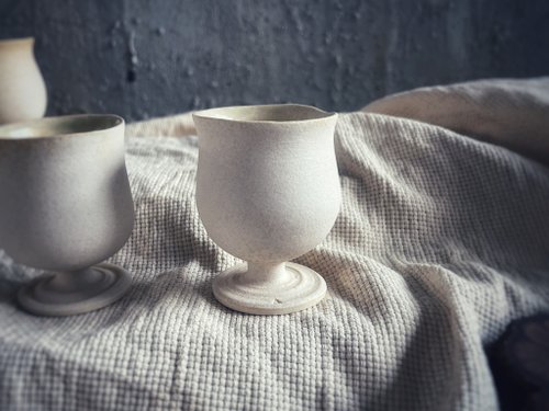 阿法卡朶・蒔光窯記事 野獸高腳杯・茶杯・咖啡杯・酒杯 - 湖水心系列 No 4
