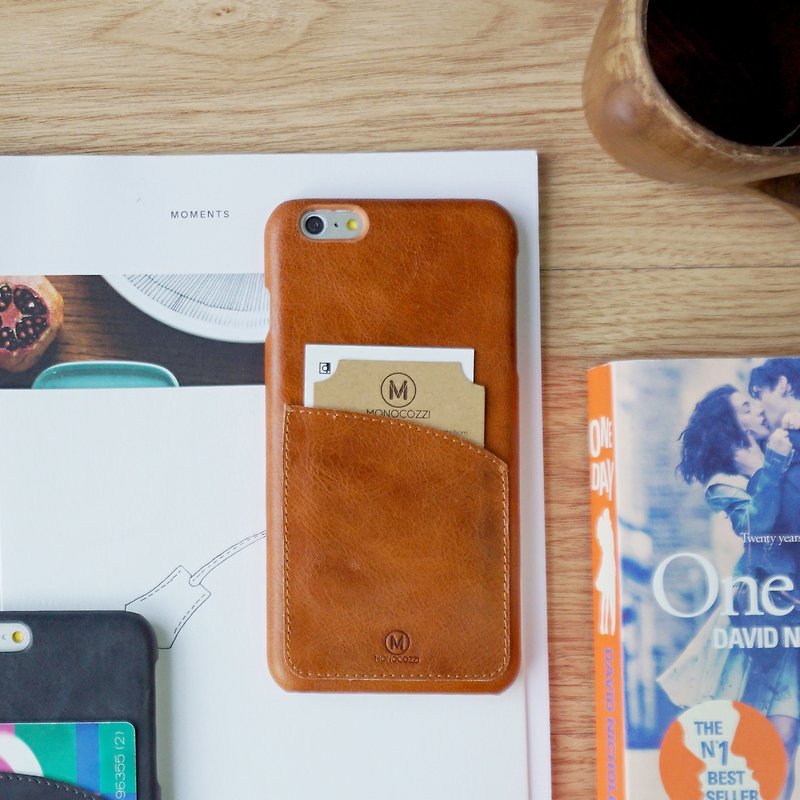 EXQUISITE | Genuine Leather Phone Case-IPHONE 6/6S-Brown - เคส/ซองมือถือ - หนังแท้ สีนำ้ตาล