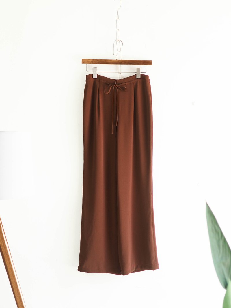 Romantic afternoon afternoon tea latte time antique thick spinning bandage trousers wide pants pants vintage - Women's Pants - Polyester Orange