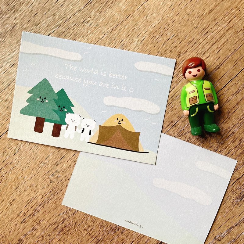 #10 _smallthings illustration postcard (camping) - Cards & Postcards - Paper Green