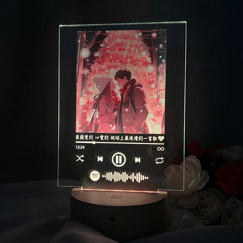 【香港製作】Spotify夜燈藍牙喇叭 | 便攜式藍芽喇叭 | 情人節禮 - 藍牙喇叭/音響 - 壓克力 