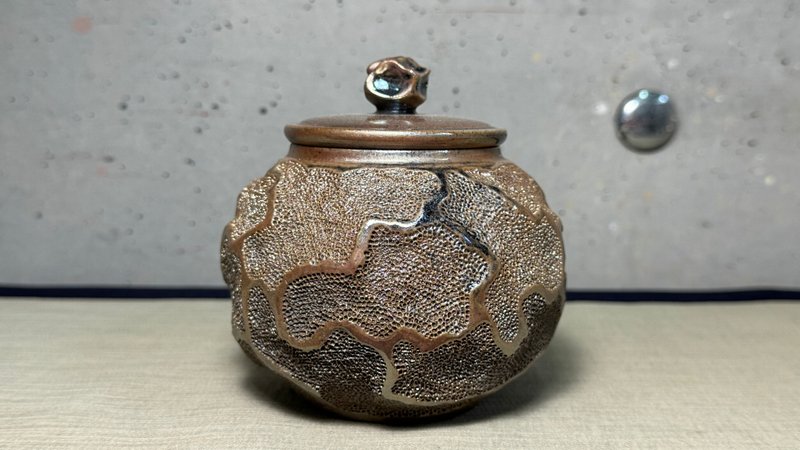 球狀三兩茶罐/柴燒/造型/楊博戎 - 茶壺/茶杯/茶具 - 陶 