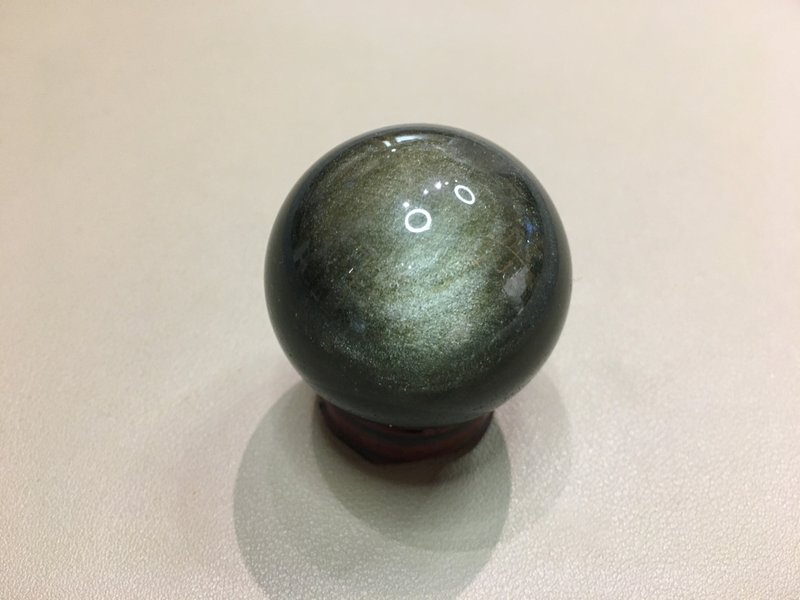 砂金黑曜石球 44mm - 招財晶石  保平安晶石 - 擺飾/家飾品 - 水晶 