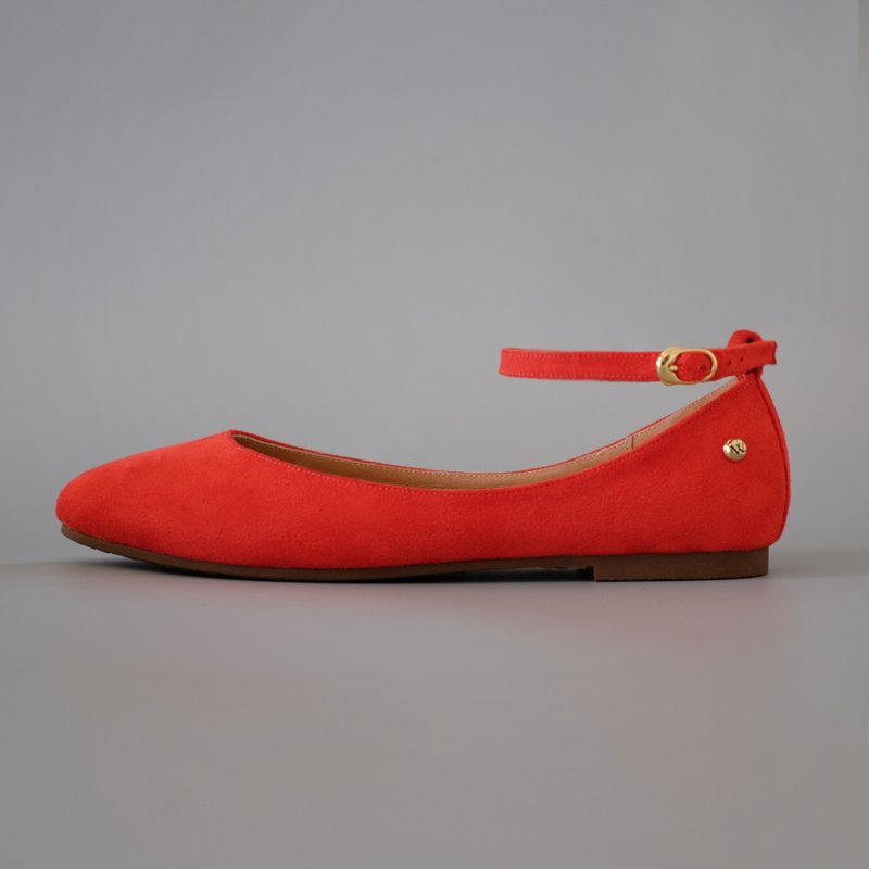 Leá crimson Flats Actress Version | WL - Mary Jane Shoes & Ballet Shoes - Cotton & Hemp Red