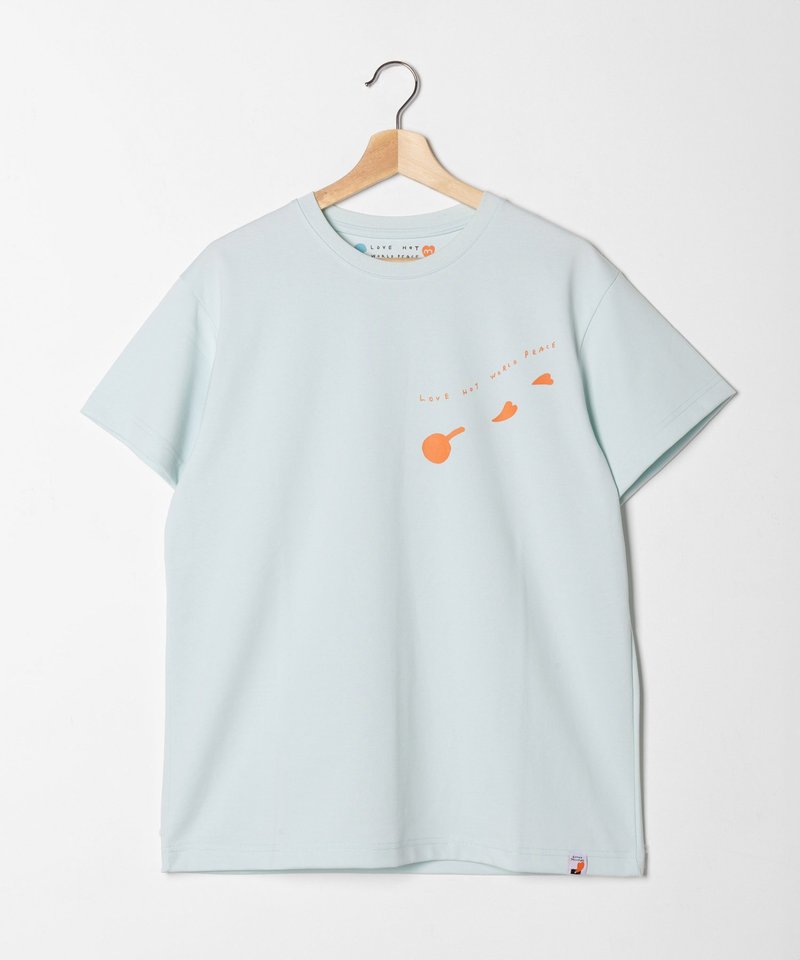 【SNAPPP x UR】LOVE HOT graphic T-shirt – light blue - Women's T-Shirts - Cotton & Hemp Blue