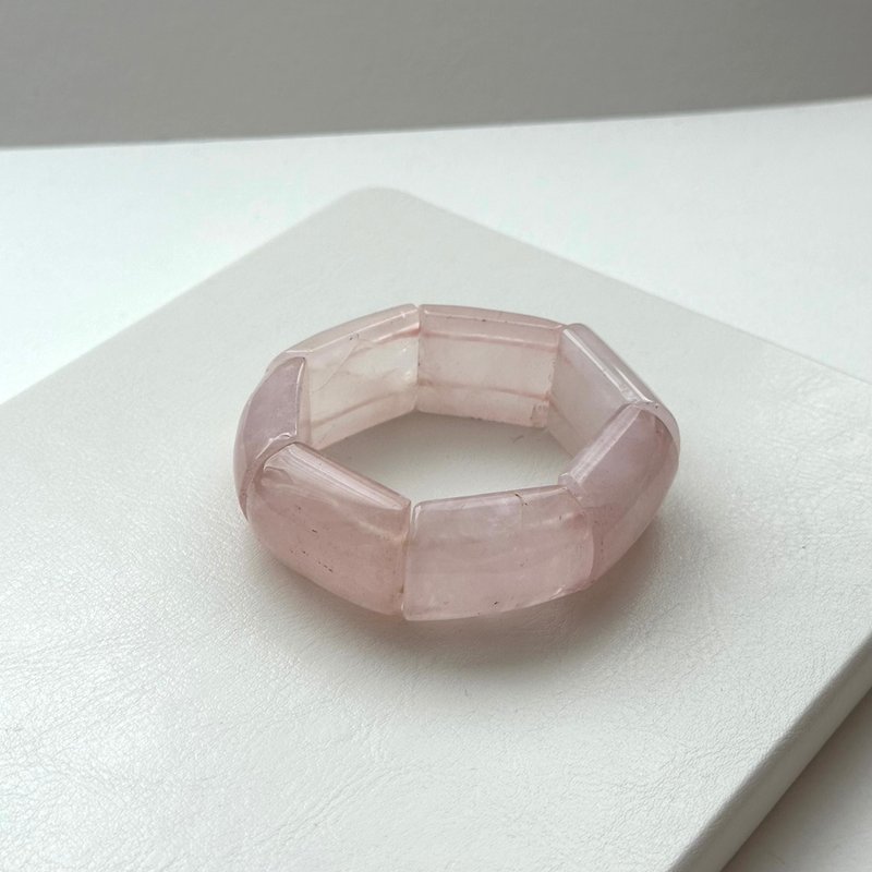 【微瑕疵福利品 天秤天蠍座|10月】粉晶厚手排 愛情創傷 人際憂鬱 - 手鍊/手環 - 水晶 粉紅色