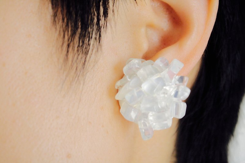 オパール　イアリング     Opal Earrings - ピアス・イヤリング - 宝石 ホワイト