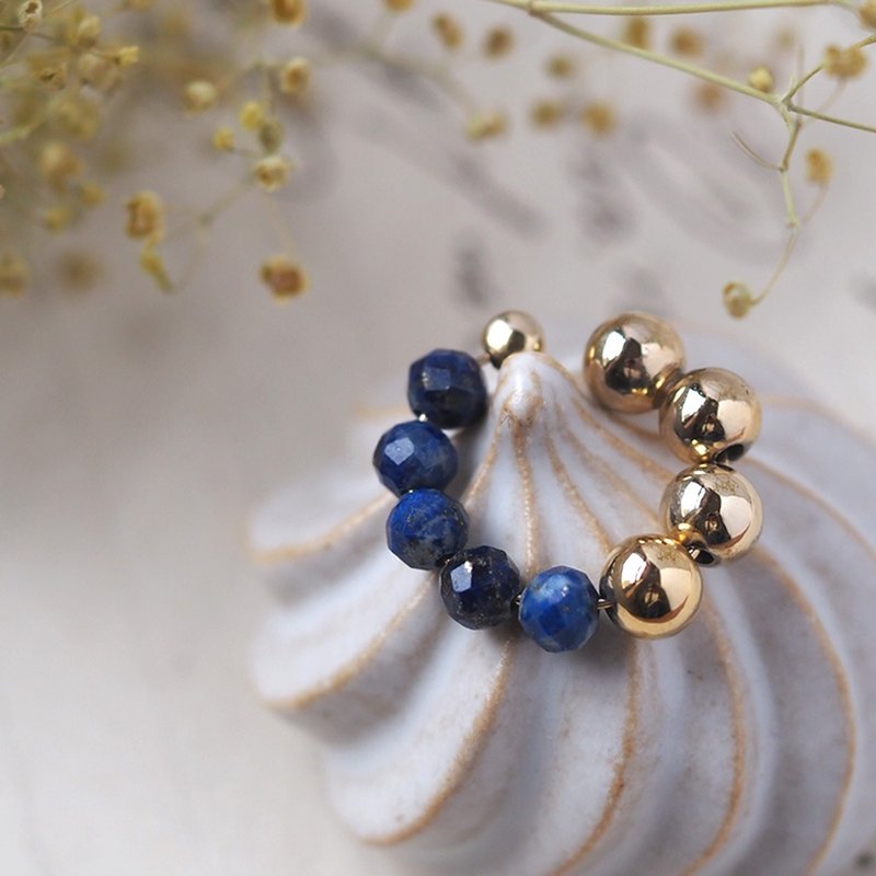 | 2way | Lapis lazuli x gold ear cuff | Quality AA+ | December birthstone - Earrings & Clip-ons - Semi-Precious Stones Blue