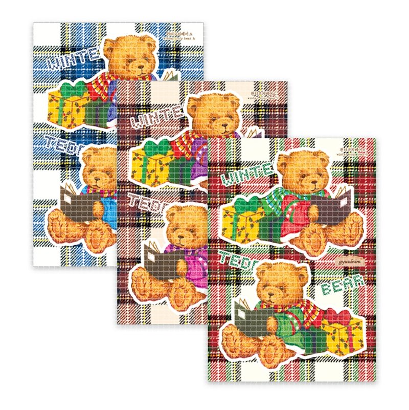 ウィンターコージーベアステッカー - ステッカー・シール - 紙 