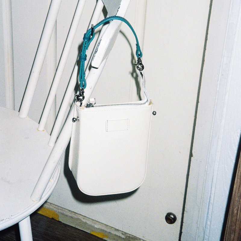 Childhood Memory Series/ Mobile Phone Bag with 3 Shoulder Straps Cork Fine Grain Calf Leather Mini Mobile Phone Bag - Messenger Bags & Sling Bags - Genuine Leather White