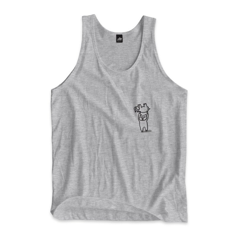 Piggy piggy lift - Linen vest dark gray - Men's Tank Tops & Vests - Cotton & Hemp Gray