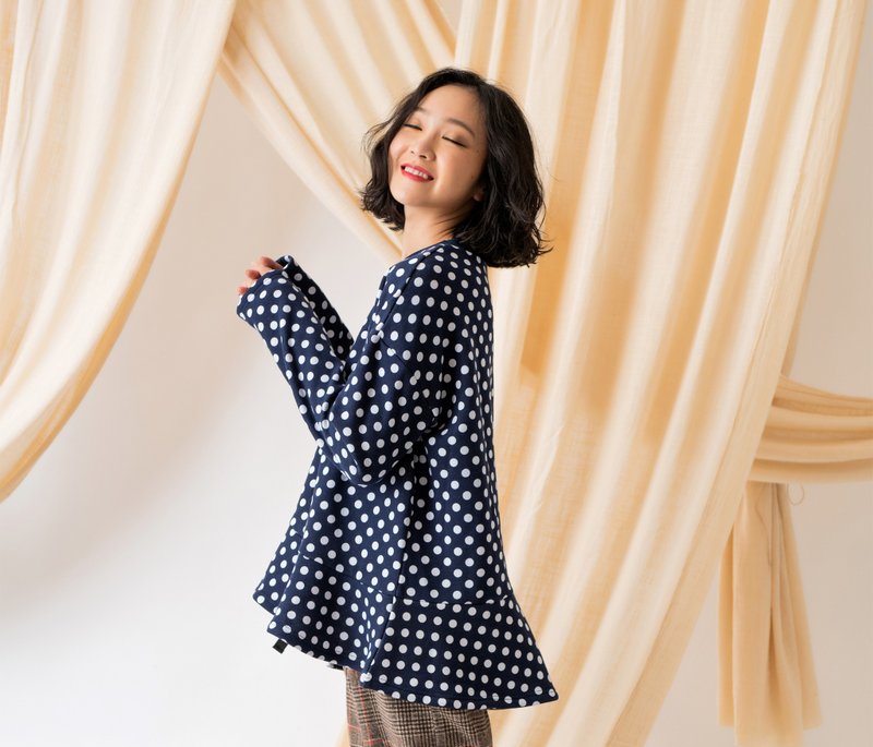 躍動 長袖上衣Image Taiwan Sweatshirt - 女上衣/長袖上衣 - 棉．麻 藍色