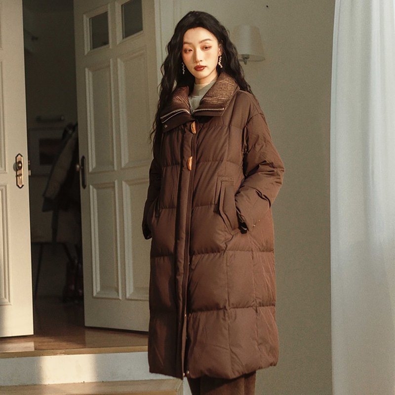 グースダウン フェイクレイヤード ハイネック ダウンジャケット D3SBLZF025 - ジャケット - その他の素材 多色