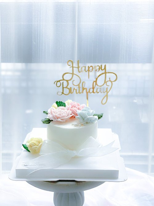 La Fleur Cake 拉斐爾甜點工作室 【網美生日蛋糕】限定自取!!!-粉色公主-韓國最夯裱花輕乳酪蜂蜜