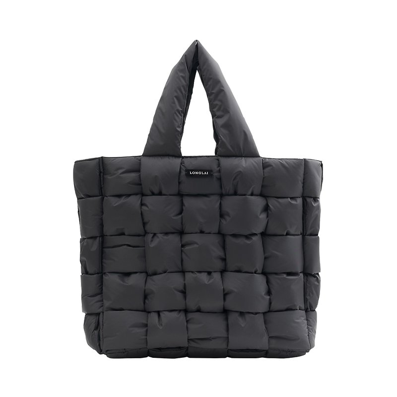 LONGLAI WEAVEE LARGE TOTE BAG -BLACK - Handbags & Totes - Other Materials 