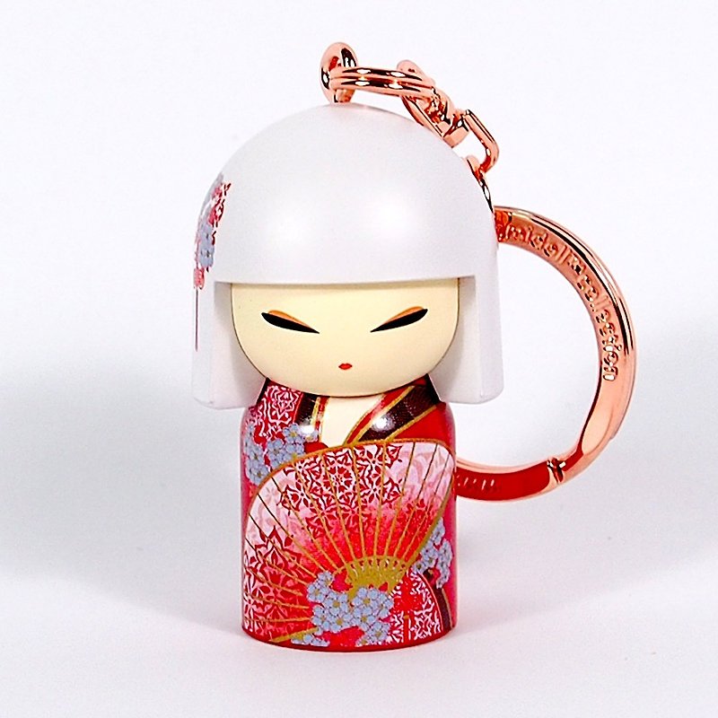 Key ring-Himeko's natural charm [Kimmidoll and blessing doll key ring] - Keychains - Other Materials Red