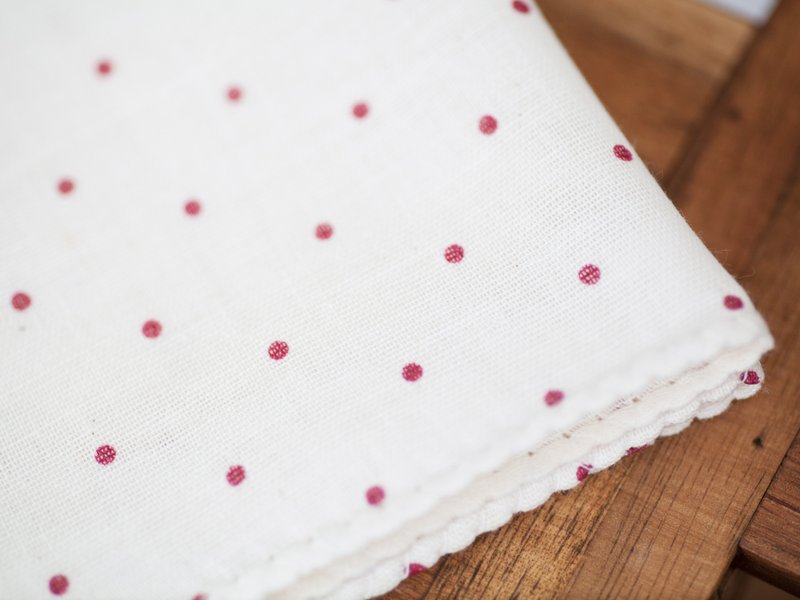 MARUR Uunbleached baby handkerchief -  Red Dot (4-PACK) - อื่นๆ - วัสดุอื่นๆ สีแดง