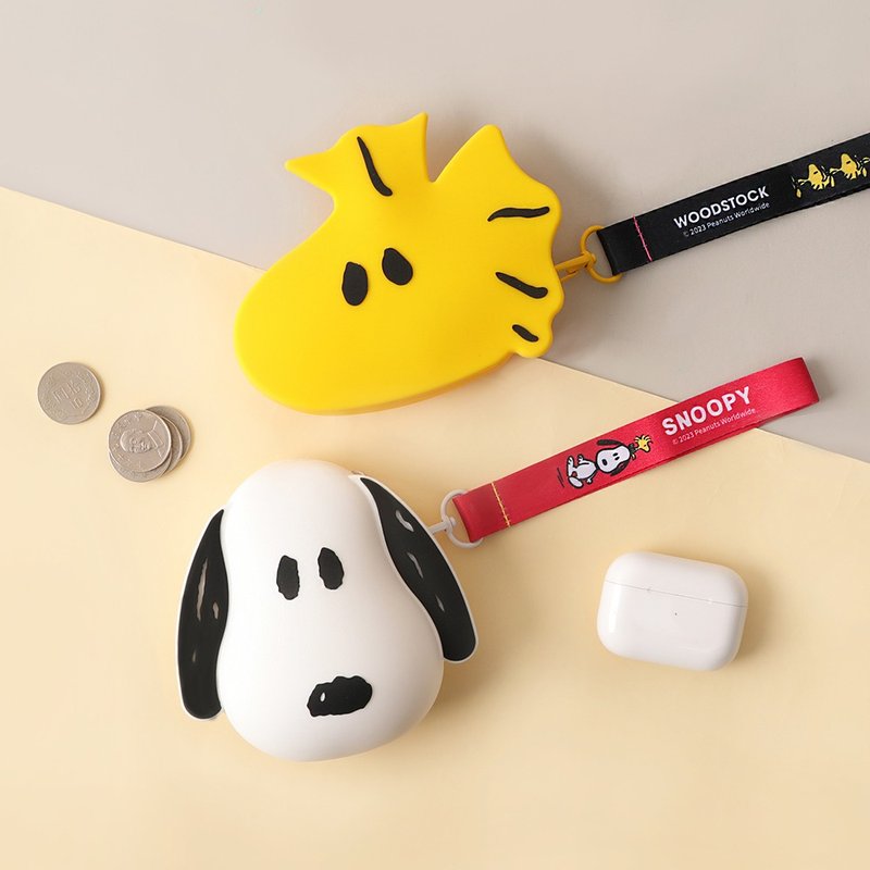 Peanuts Snoopy Silicone Coin Purse-Snoopy Genuine Authorized Confused Tucker with Wrist Strap - กระเป๋าใส่เหรียญ - ซิลิคอน หลากหลายสี