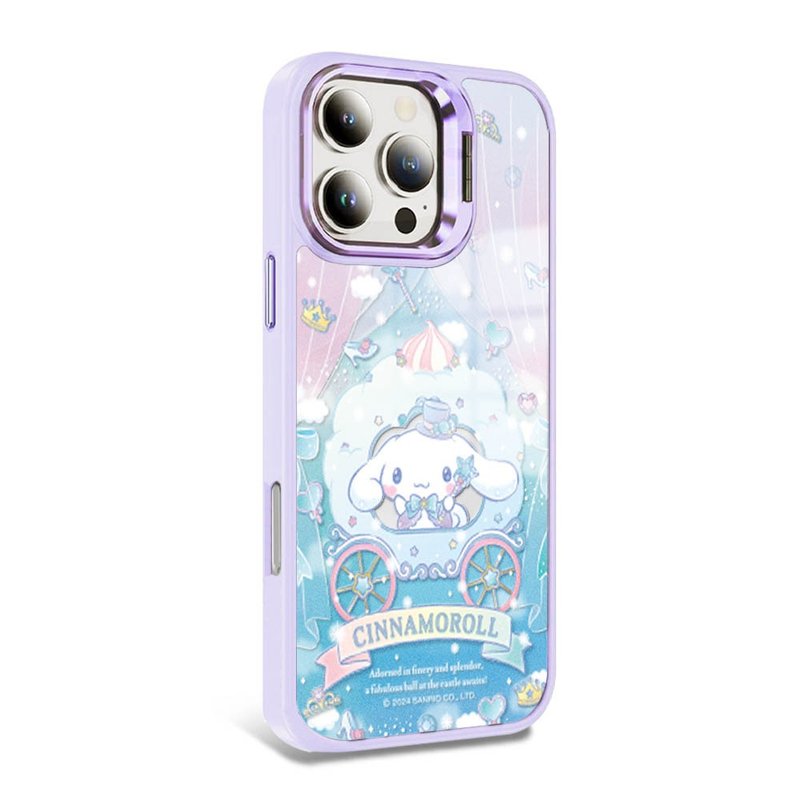 iPhone全系列軍規防摔合金框隱形立架鏡面磁吸殼-馬車大耳狗-紫框 - 手機殼/手機套 - 其他材質 多色