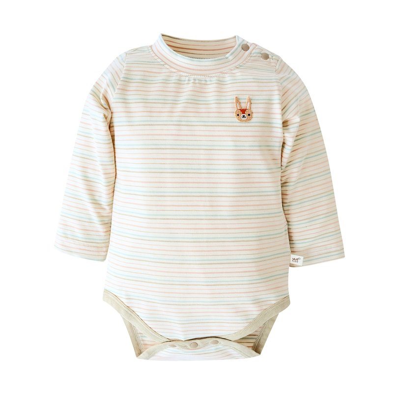 【SISSO有機棉】開心小兔吸濕保暖包屁衣 12M - 包屁衣/連身衣 - 棉．麻 白色