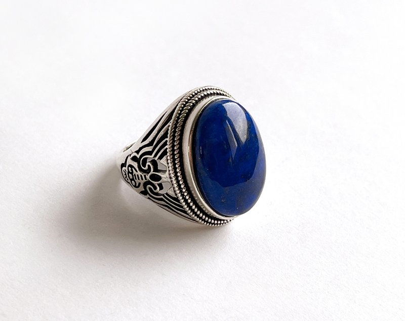 Gemstones, Kingdom of the Elves, natural ore, lapis lazuli, egg noodles, ring - General Rings - Gemstone Blue