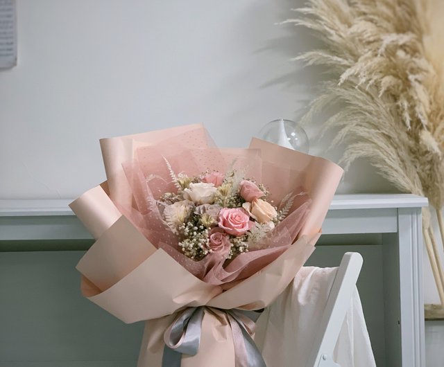 Cream Peach Immortal Bouquet Gift Birthday Gift Confession