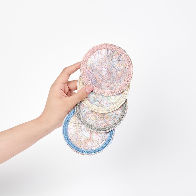 [Mother's Day Gift] Recycled Yarn Embroidery Coaster-Soft Power Coaster - Coasters - Polyester Multicolor
