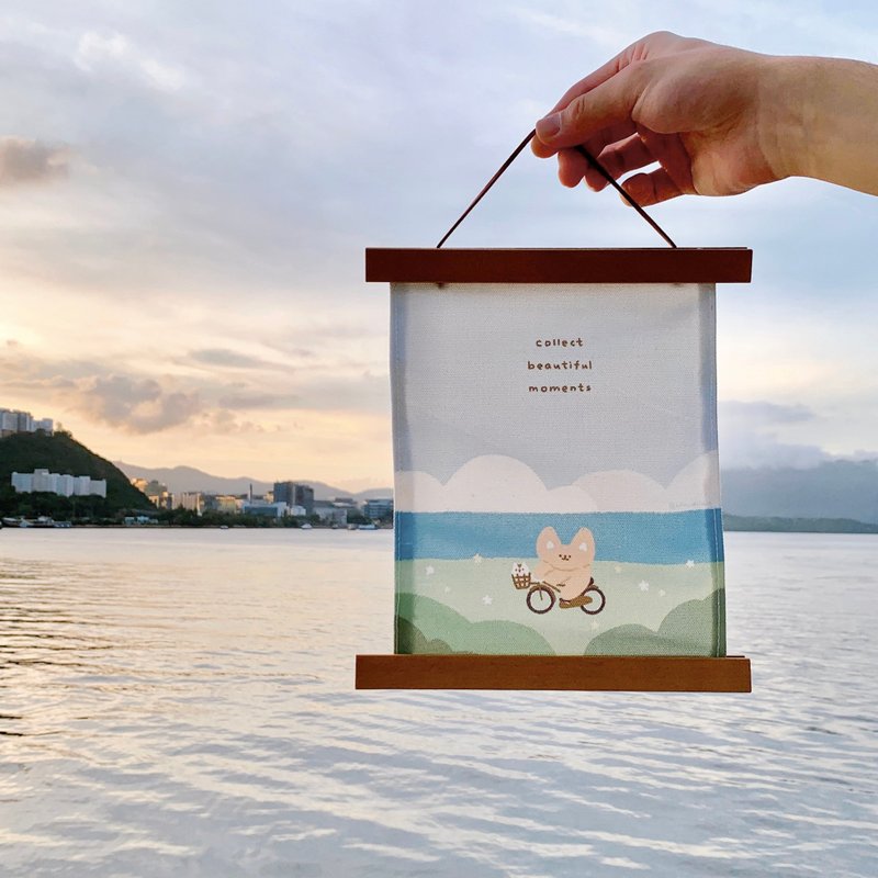 KILO插畫裝飾掛布 (附送掛軸) | Collect beautiful moments - 海報/掛畫/掛布 - 聚酯纖維 藍色