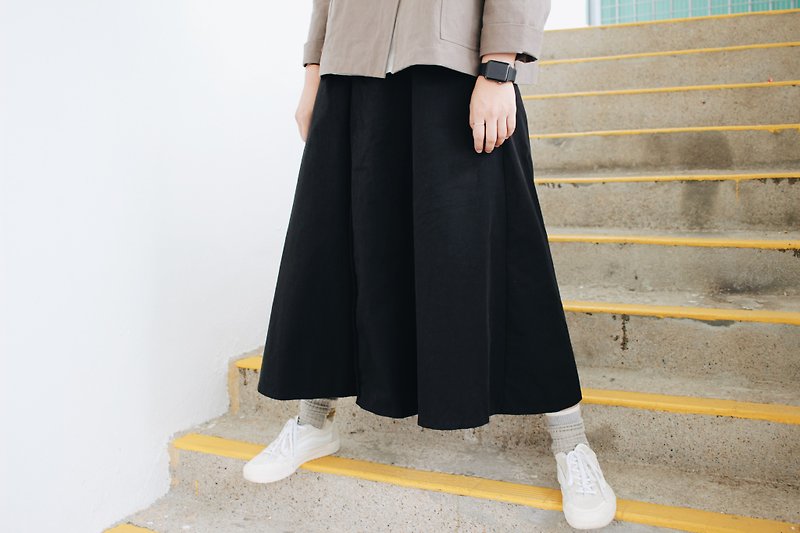 Front skirt - black - Skirts - Cotton & Hemp Black