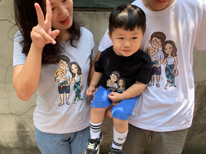 手繪【客製化衣服】專屬下單專區 親子裝 情侶T 團體服 衣服訂製 - 帽T/大學T - 棉．麻 灰色