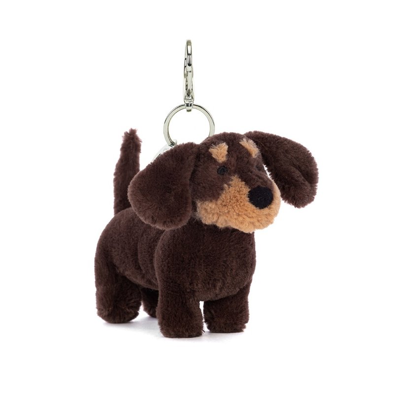 オットーソーセージ ドッグ バッグチャーム ダックスフント ドッグ キーホルダー チャーム - チャーム - ポリエステル ブラウン