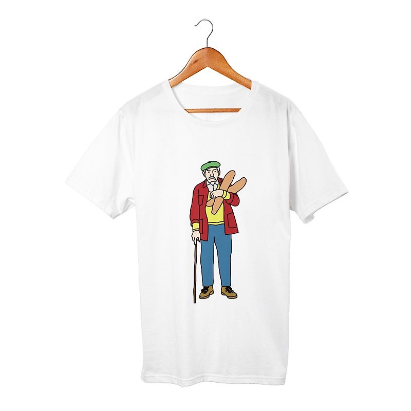 Old man #1 T恤 - 男 T 恤 - 棉．麻 白色