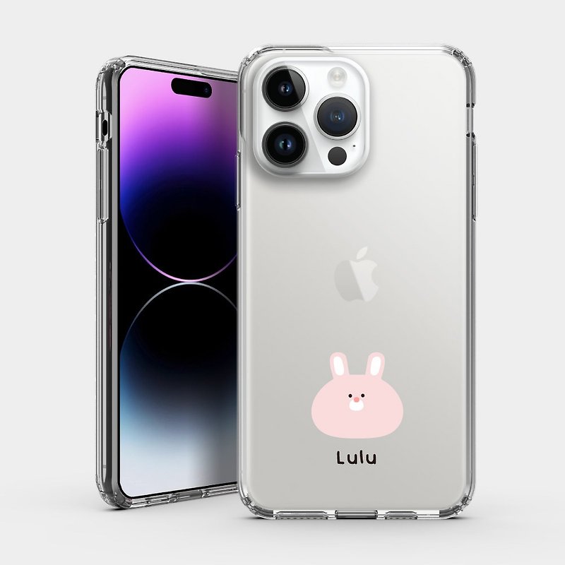 [Customized gift] Rabbit text IPHONE protective case transparent mobile phone case PU004 - Phone Cases - Plastic Transparent