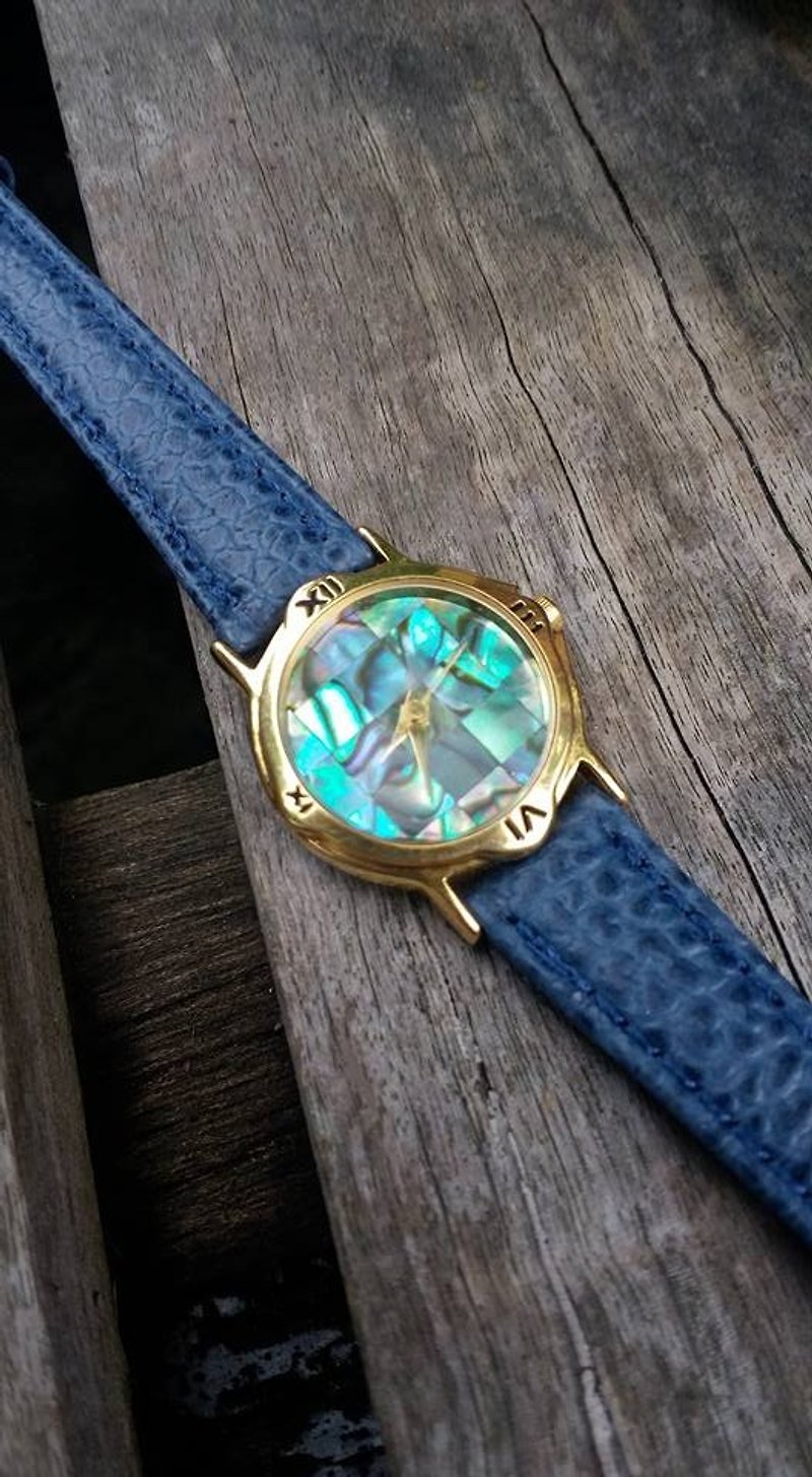 []迷子やアワビの夢の時計をお金天然石アンティークモデルを見つけます - 腕時計 - 宝石 多色