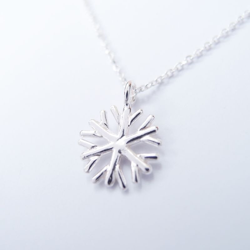 Snowflake A 925 silver necklace / snowflake A NK - Necklaces - Other Metals Silver