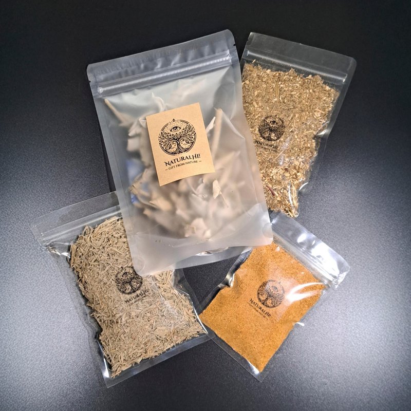 淨化藥草組合 | 秘魯聖木、白鼠尾草、藍鼠尾草、黑鼠尾草 - 香氛/精油/擴香 - 植物．花 綠色