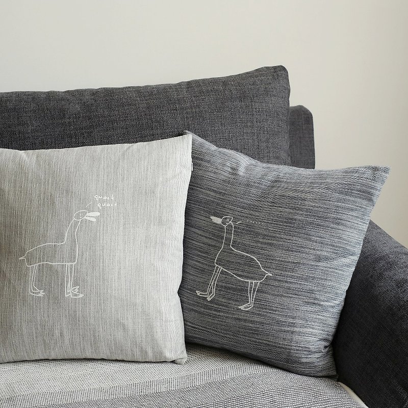 2 duck pillowcase discount set / light line gray and dark line gray / without pillow core - Pillows & Cushions - Cotton & Hemp Gray