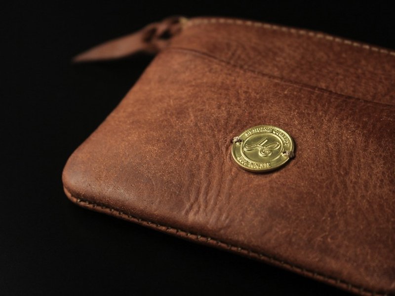 Coin Case 皮革零錢包 - 橘褐色 - 零錢包/小錢包 - 真皮 多色