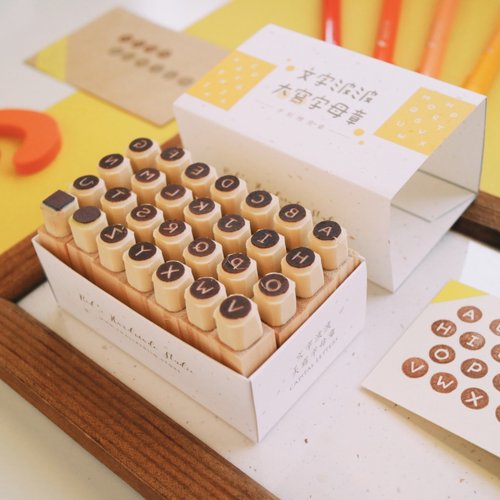 Handmade Rubber Stamps - T Word Bobo Small Letter Stamps 1.2X1.2cm (28pcs)  - Shop smallred8 Stamps & Stamp Pads - Pinkoi